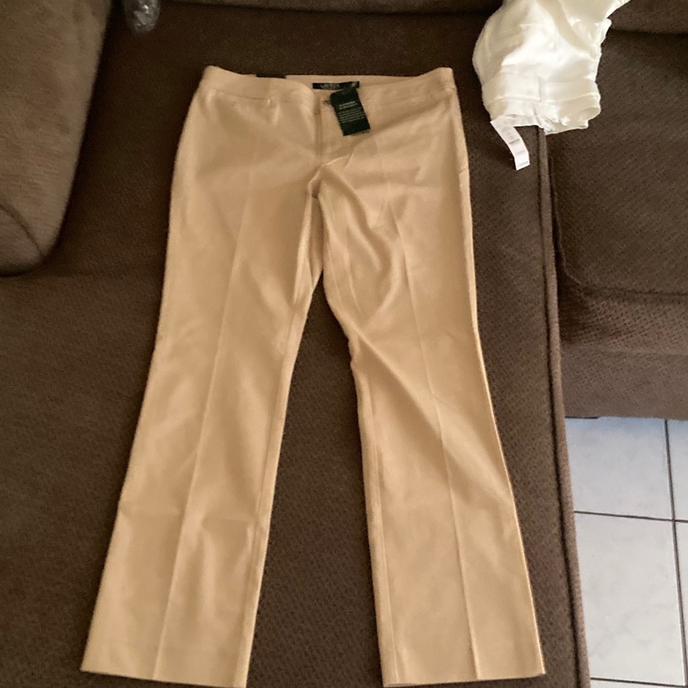 Ralph Lauren Tan Straight Leg Pants